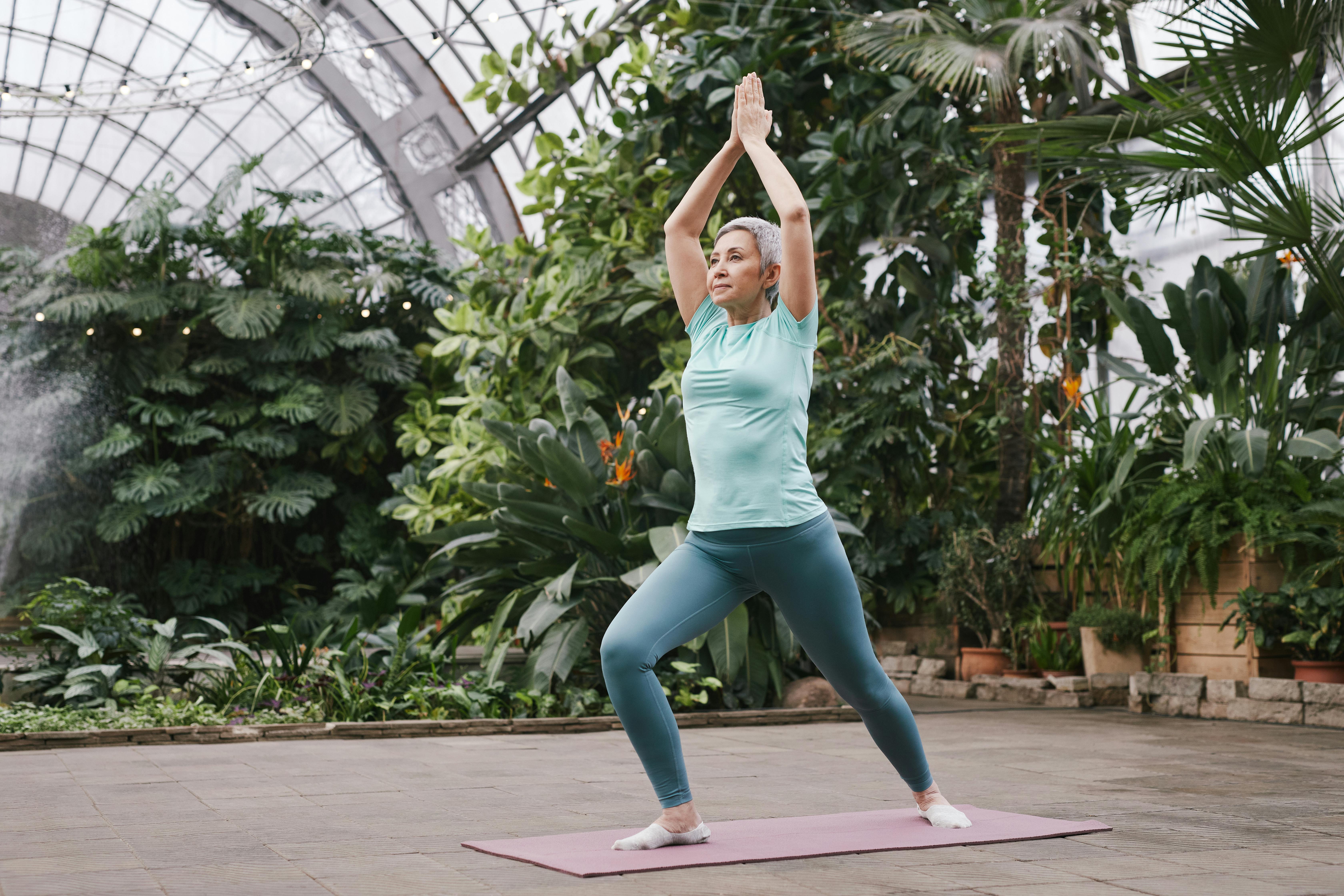 Woman stretching with ease and freedom